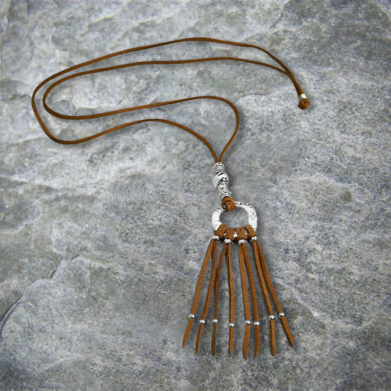 Ethnic Style Versatile Leather Rope Necklace - greatdealsin