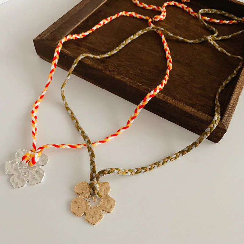 Golden Bloom Braided Necklace - greatdealsin