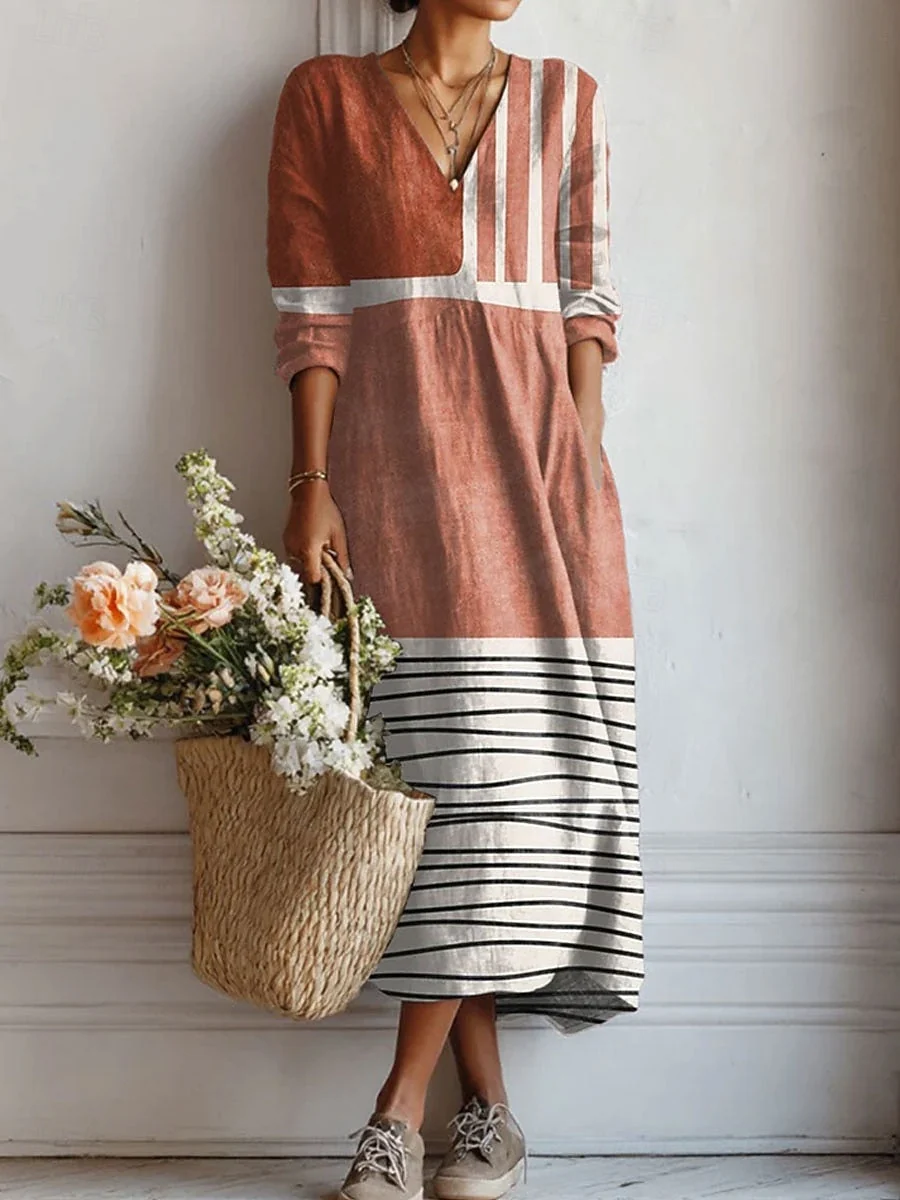 Earth‑Toned Comfort Dress - greatdealsin
