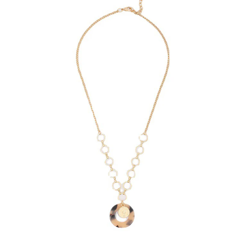 Leopard Print Resin Necklace - greatdealsin