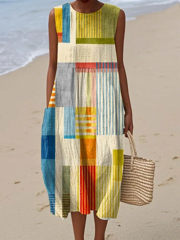 Geometric Midi Dress - greatdealsin