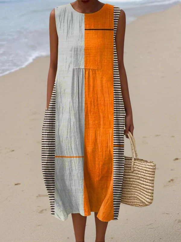 Colourblock Midi Dress - greatdealsin