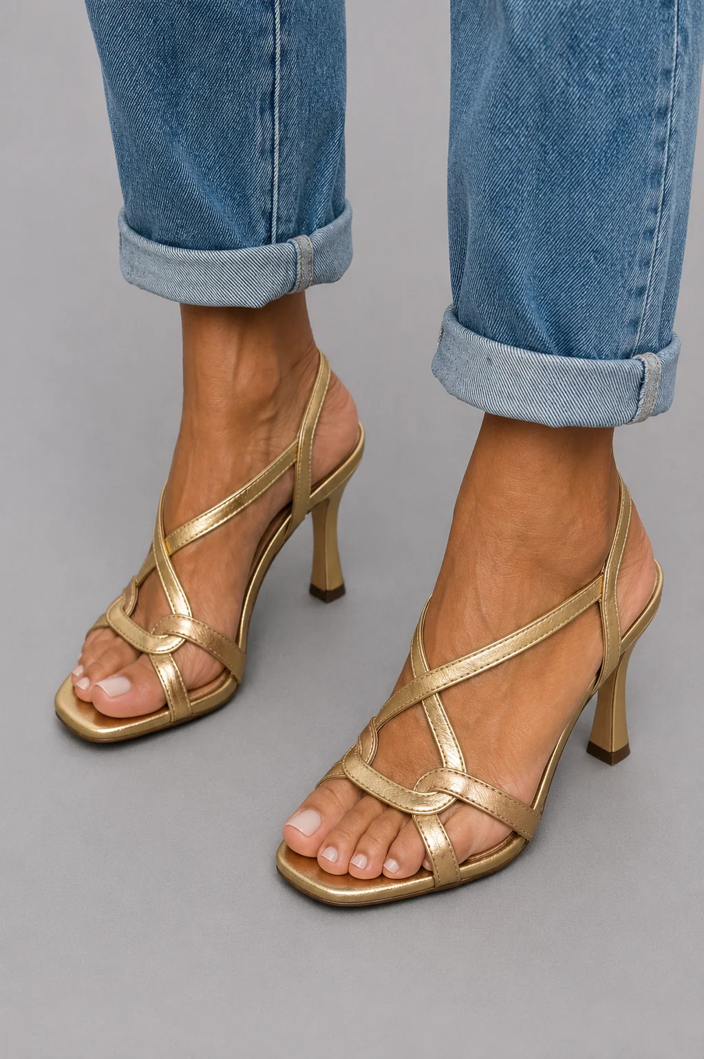Golden Summer Charm Heeled Sandals - greatdealsin
