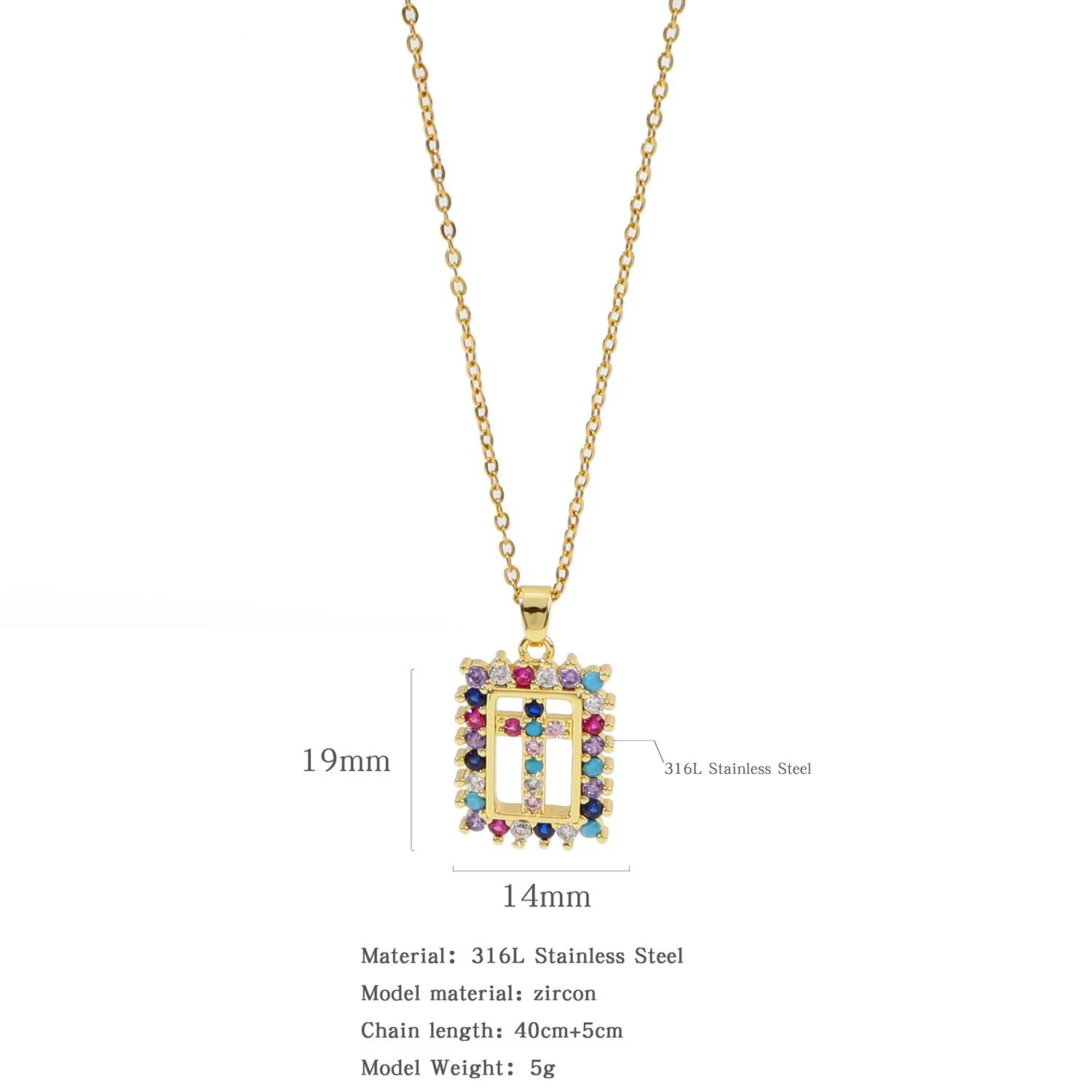 Gold Plated Zircon Cross Necklace - greatdealsin
