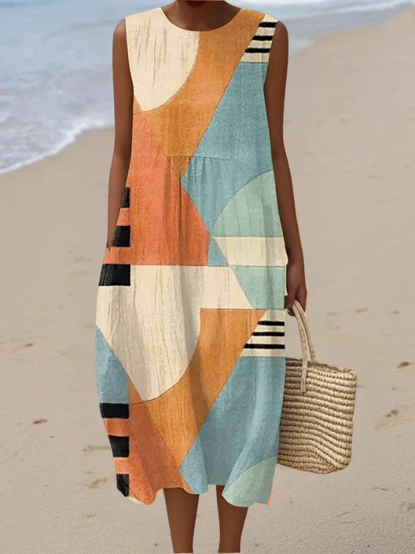 Geometric Midi Dress - greatdealsin