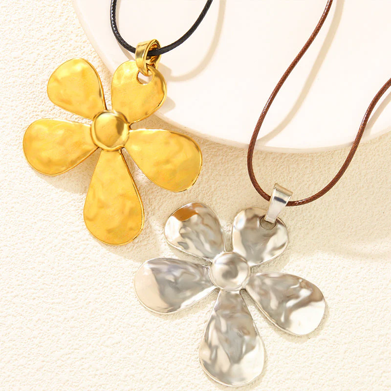 Golden & Silver Bloom Pendant Necklace - greatdealsin