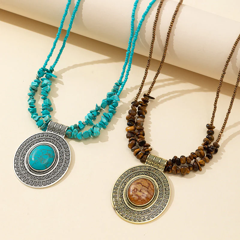 Southwestern Gem Pendant Necklace - greatdealsin