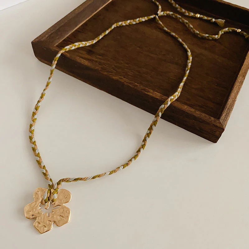Golden Bloom Braided Necklace - greatdealsin