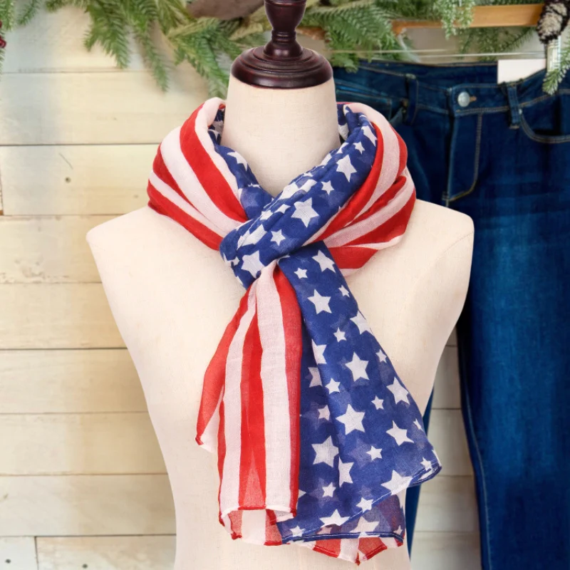 Comfy Vintage STARS & STRIPES Infinity Scarf - greatdealsin