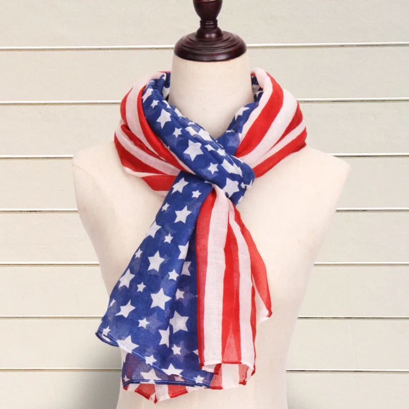 Comfy Vintage STARS & STRIPES Infinity Scarf - greatdealsin