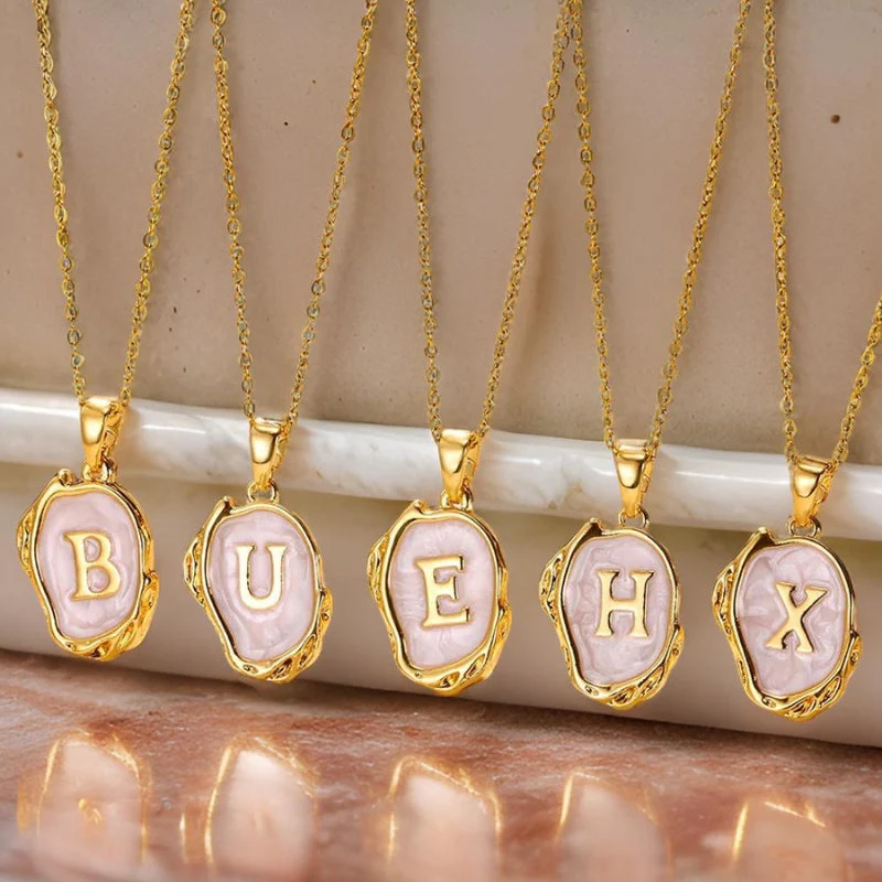 Vintage Gold Initial Pendant Necklace - greatdealsin