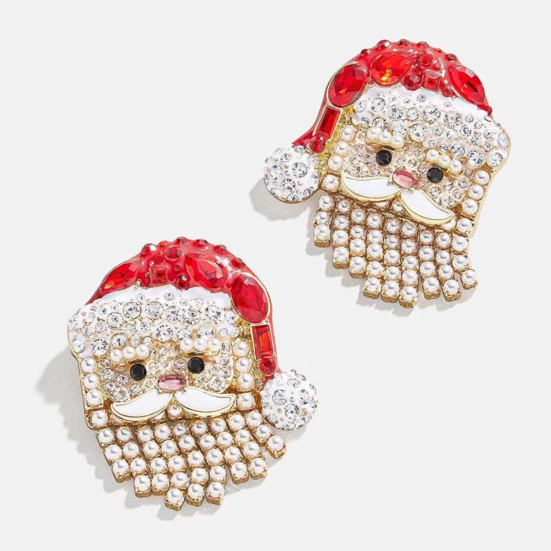 Pearl Santa Silver Earrings - greatdealsin