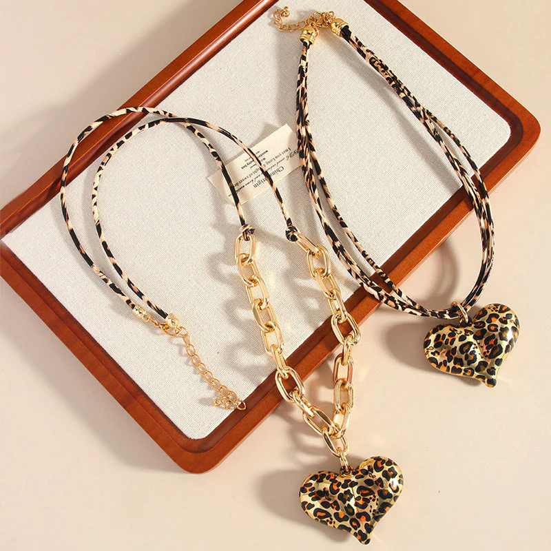 Leopard Heart Pendant Necklace - greatdealsin