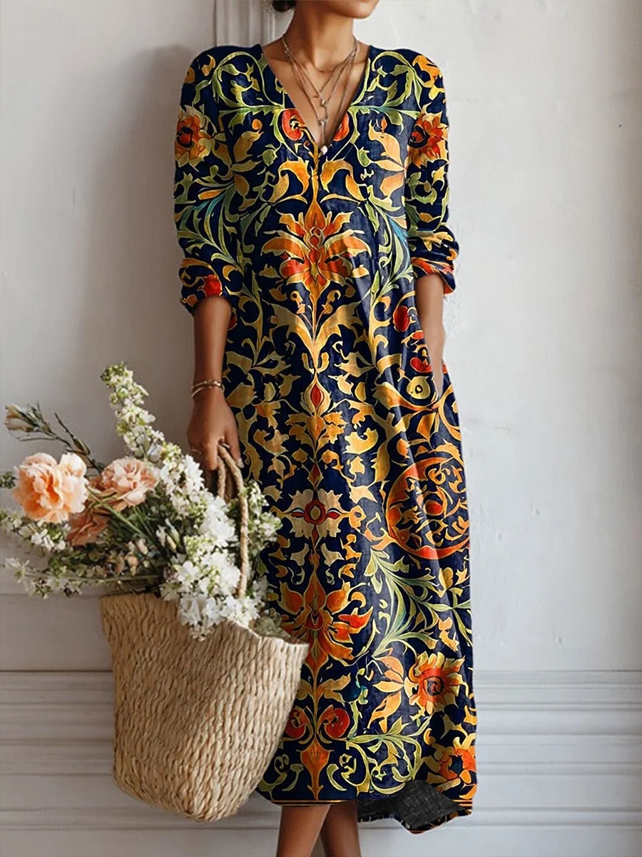 Ethnic Print Everyday Comfort Dress - greatdealsin