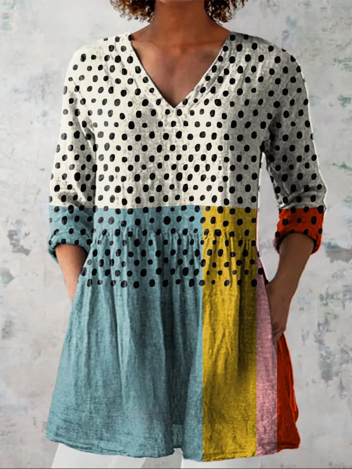 Tribal Pattern V-Neck - greatdealsin