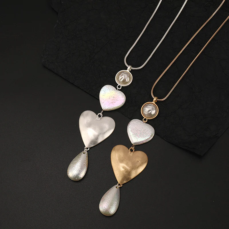 Vintage Heart Pendant Long Necklace - greatdealsin