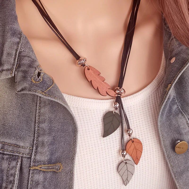 Autumn Leaves Boho Pendant Necklace - greatdealsin