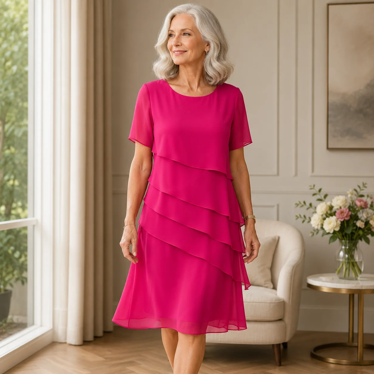 Elegant Comfort Ruffle Dress - greatdealsin