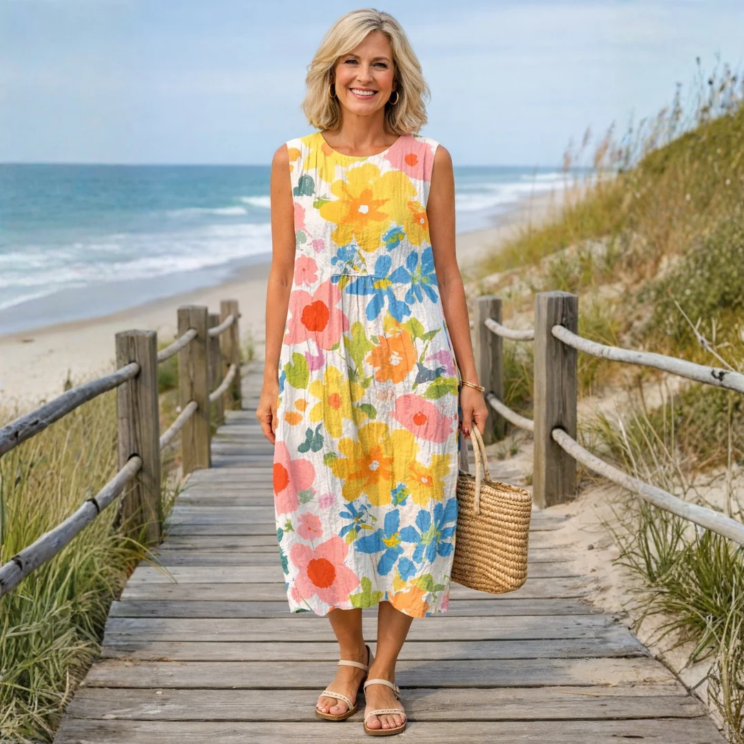 Pastel Floral Midi Dress - greatdealsin
