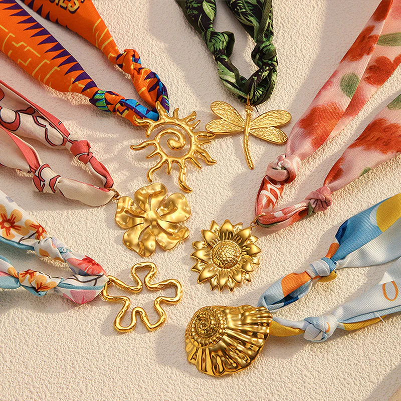 Elegant Floral Scarf Necklace - greatdealsin
