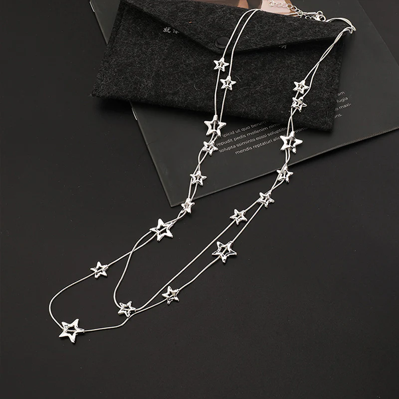 Double Layer Star Fashion Necklace - greatdealsin