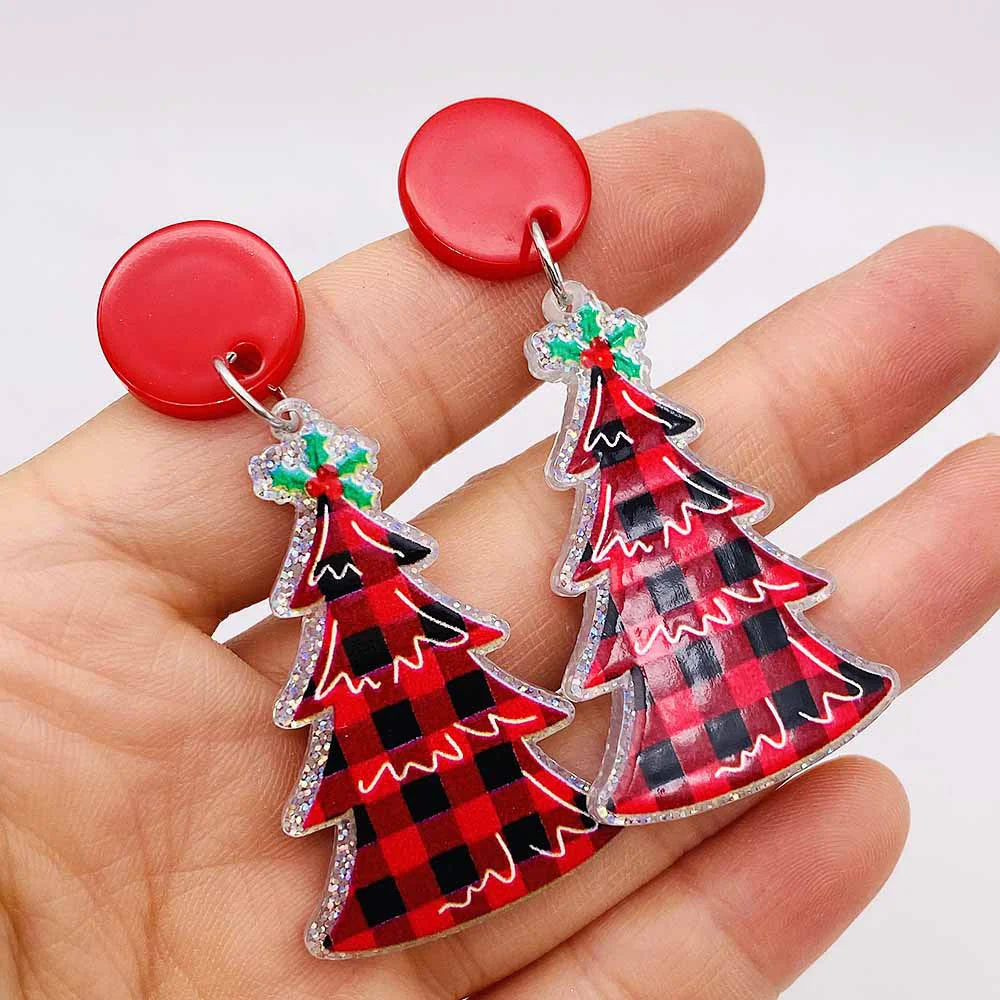 Christmas Tree Acrylic Earrings - greatdealsin