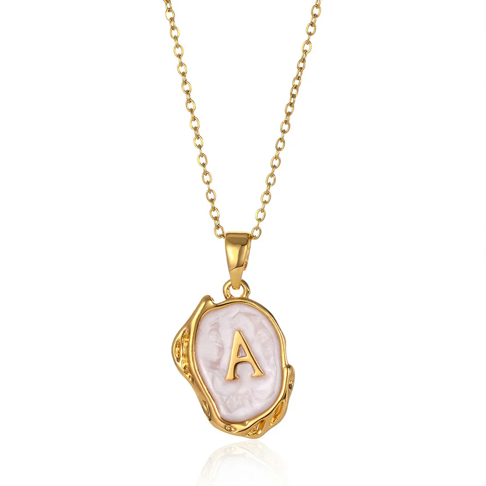 Vintage Gold Initial Pendant Necklace - greatdealsin
