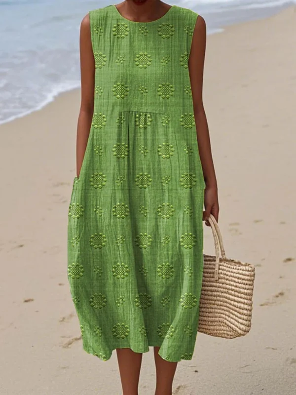 Patterned Midi Dress - greatdealsin