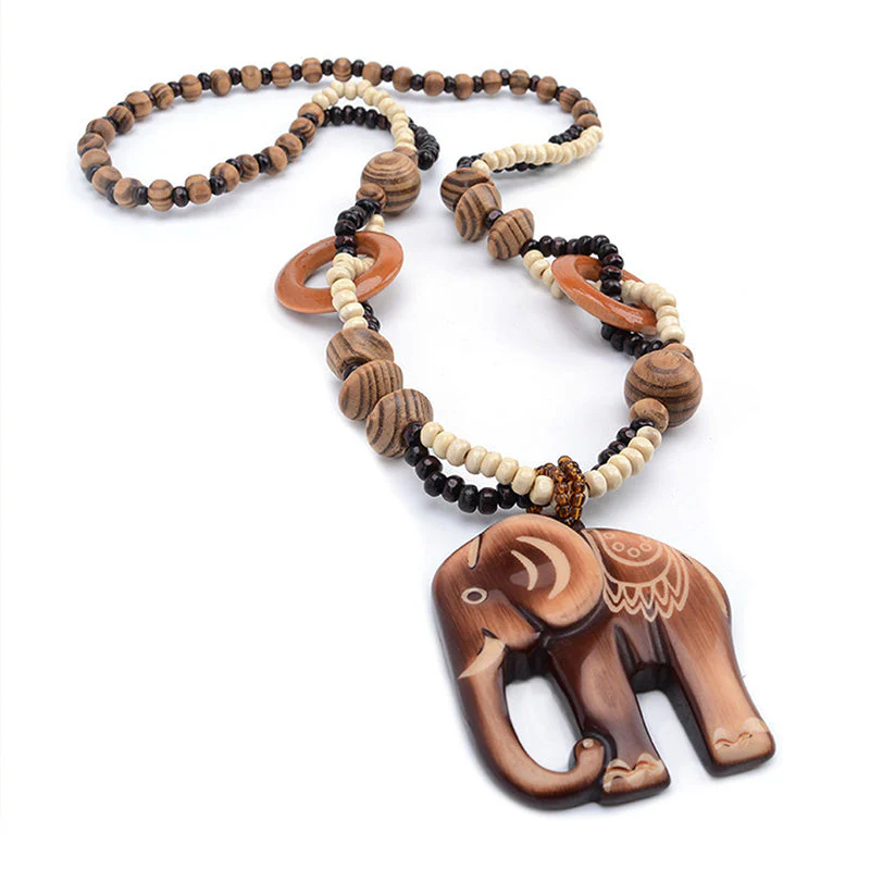 Retro Ethnic Style Wooden Necklace - greatdealsin